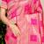 Rani pink banarasi silk blend saree with zari checkered weave