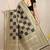 Black banarasi silk blend saree with zari checkered weave