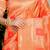Peach banarasi silk blend saree with zari checkered weave