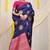 Navy blue silk blend saree with teal zari border and circular motifs