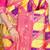 Yellow & purple patola silk blend saree with rani pink zari border