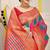 Multicolor patola silk blend saree with red zari border