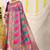 Multicolor patola silk blend saree with purple zari border