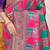Multicolor patola silk blend saree with purple zari border