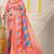 Multicolor patola silk blend saree with light pink zari border