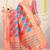 Multicolor patola silk blend saree with light pink zari border