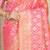 Rani pink woven banarasi silk blend saree with blouse piece