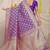 Purple woven banarasi silk blend saree with blouse piece