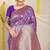 Purple woven banarasi silk blend saree with blouse piece