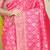 Rani pink woven banarasi silk blend saree with blouse piece