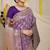 Purple woven banarasi silk blend saree with blouse piece