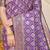 Purple woven banarasi silk blend saree with blouse piece
