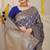 Navy blue woven banarasi silk blend saree with blouse piece