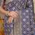 Navy blue woven banarasi silk blend saree with blouse piece