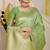 Light green woven banarasi silk blend saree with blouse piece