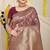 Wine woven banarasi silk blend saree with blouse piece