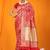 Red banarasi silk blend saree with all-over floral jaal