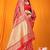 Red banarasi silk blend saree with all-over floral jaal