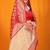 Red banarasi silk blend saree with all-over floral jaal
