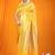 Mustard yellow banarasi silk blend saree with all-over floral jaal
