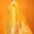 Mustard yellow banarasi silk blend saree with all-over floral jaal