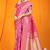 Rani pink banarasi silk blend saree with all-over floral jaal