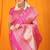 Rani pink banarasi silk blend saree with all-over floral jaal