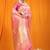 Pink banarasi silk blend saree with all-over floral jaal