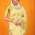 Light yellow banarasi silk blend saree with all-over floral jaal