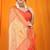 Peach orange banarasi silk blend saree with all-over floral jaal