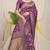 Wine purple banarasi silk blend saree with all-over floral jaal