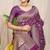 Wine purple banarasi silk blend saree with all-over floral jaal