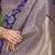 Navy blue banarasi silk blend saree with all-over floral jaal