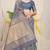 Steel grey banarasi silk blend saree with all-over floral jaal