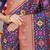 Navy blue patola silk blend zari woven saree with blouse piece