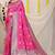 Rani pink patola silk blend zari woven saree with blouse piece