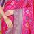 Rani pink patola silk blend zari woven saree with blouse piece