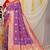 Purple patola silk blend zari woven saree with blouse piece
