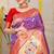 Purple patola silk blend zari woven saree with blouse piece