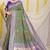 Olive green patola silk blend zari woven saree with blouse piece