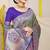 Olive green patola silk blend zari woven saree with blouse piece