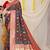 Black patola silk blend zari woven saree with blouse piece