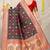 Black patola silk blend zari woven saree with blouse piece