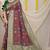 Maroon patola silk blend zari woven saree with blouse piece