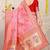 Baby pink patola silk blend zari woven saree with blouse piece
