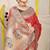 Red patola silk blend zari woven saree with blouse piece