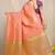 Rani pink kanjivaram silk blend zari woven saree with purple zari border