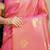 Rani pink kanjivaram silk blend zari woven saree with purple zari border