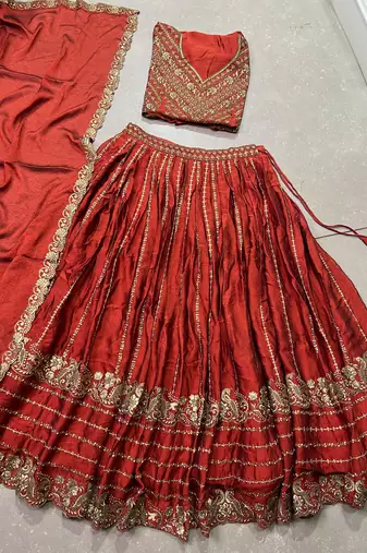 Rangoli Crush Chaniya Choli with Sequins and Thread Embroidery 