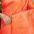 Orange kanjivaram silk blend zari woven saree with turquoise zari border